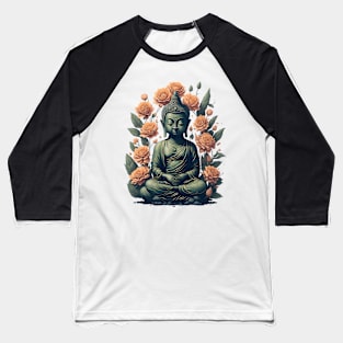 Floral Buddha 6 Baseball T-Shirt